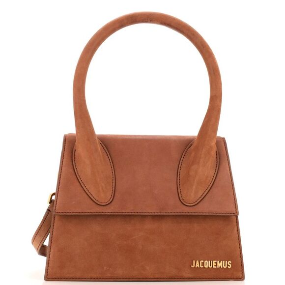 Jacquemus Handbags - Jacquemus Le Grand Chiquito Bag Nubuck Large Brown